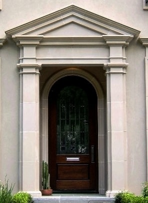 Skilled craftsman working with architectural cast stone