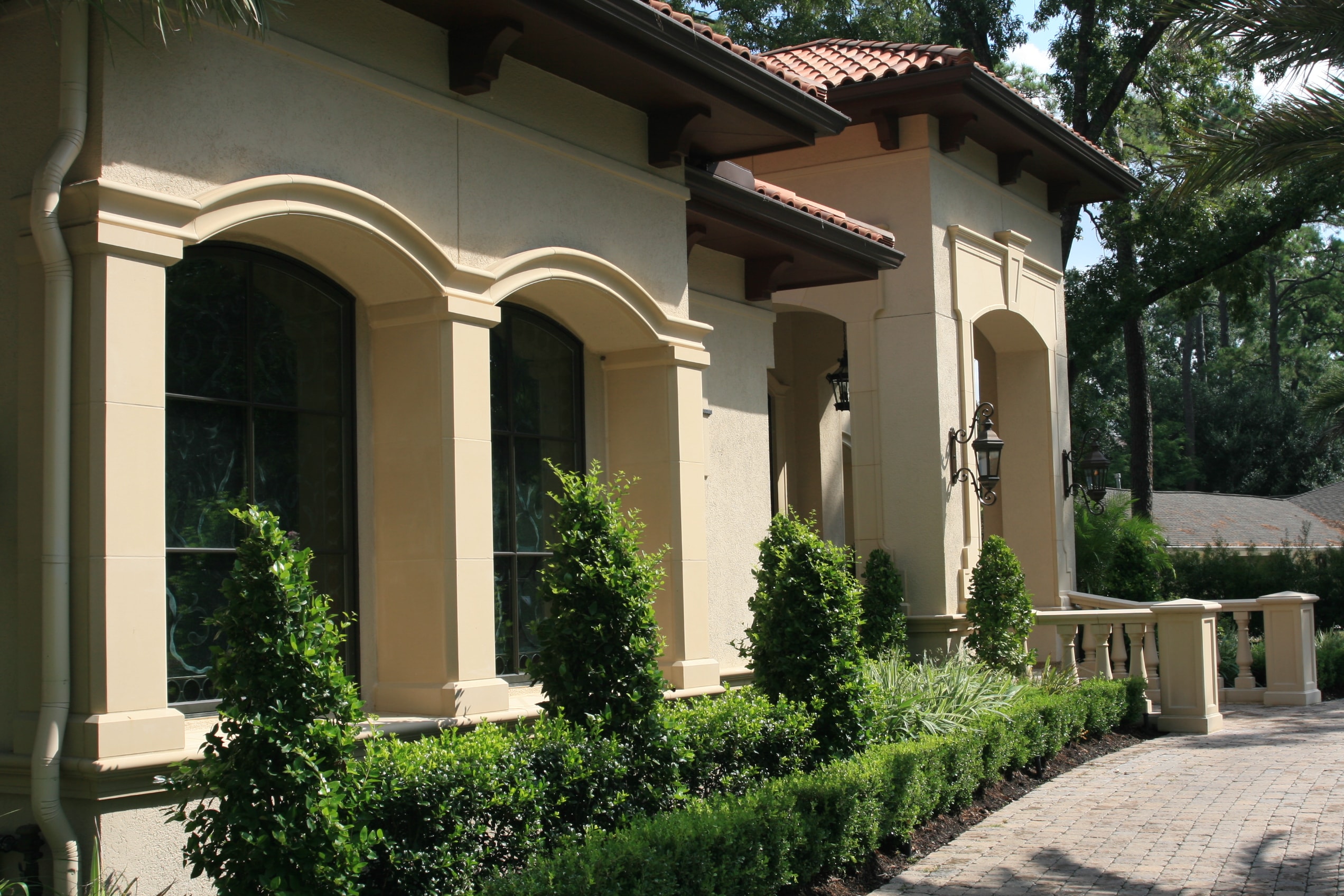 Stone building facade background